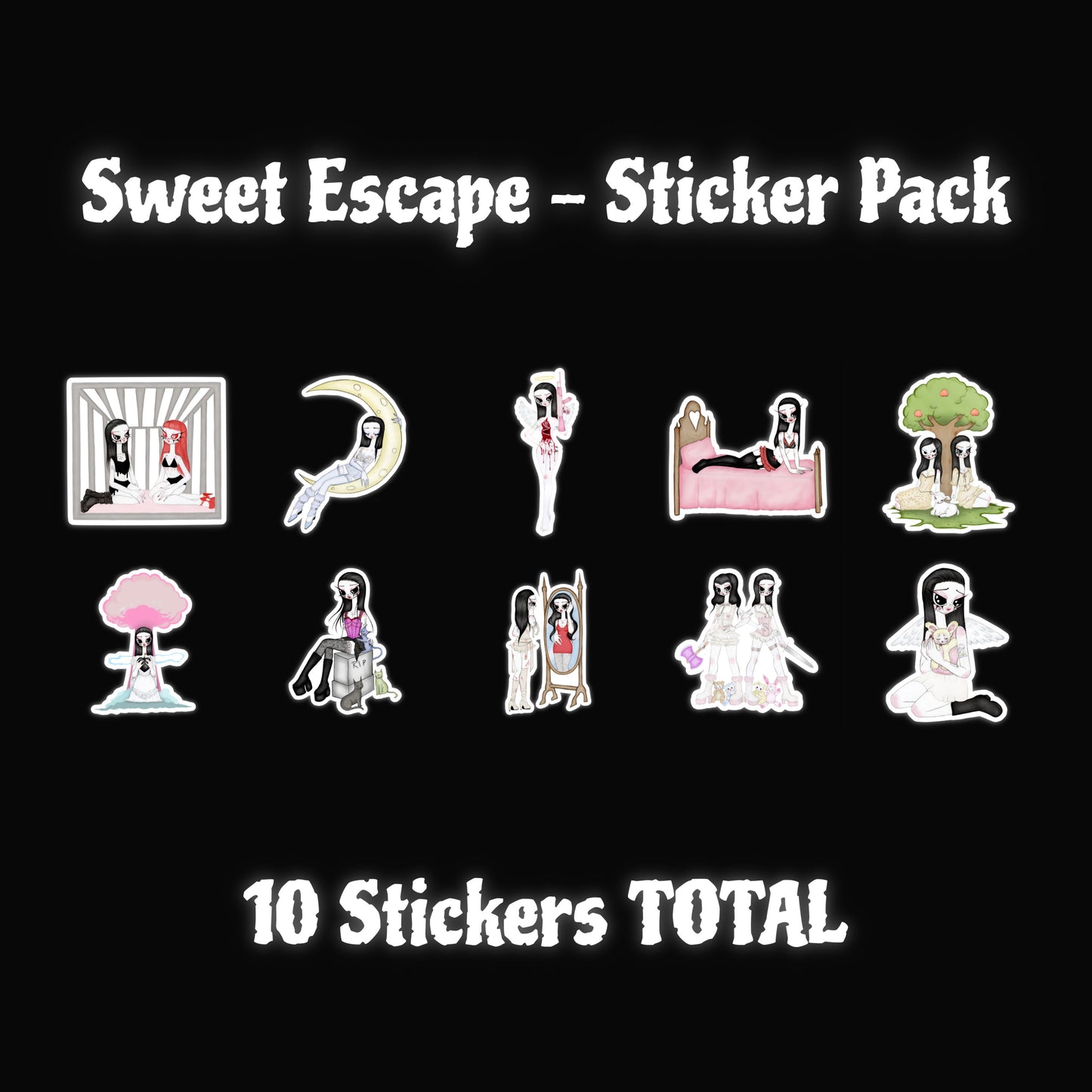 Sweet Escape - 10 Pack of Stickers